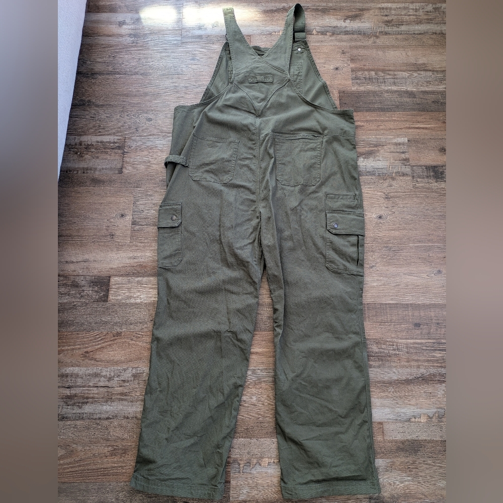 Duluth Trading Women's DuluthFlex Fire Hose Bib Overalls Vintage Green XXL x 31 - Picture 2 of 16